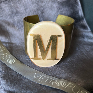 Gipsy bracelet letter M on champagne oval