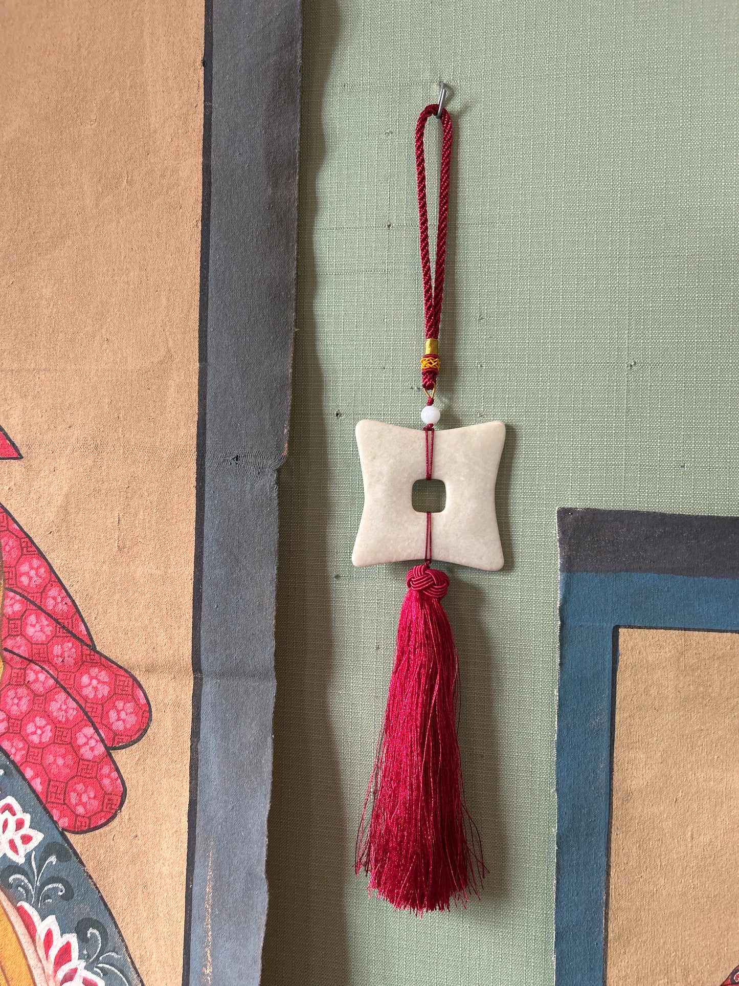 Nappina Feng shui nappa rossa Pietra avorio