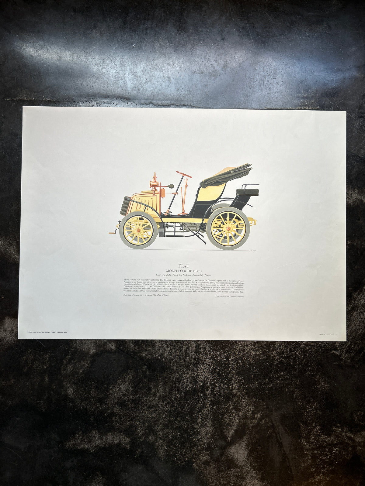 Stampa” Le prime automobili italiane “ Fiat modello 8 HP ( 1901)
