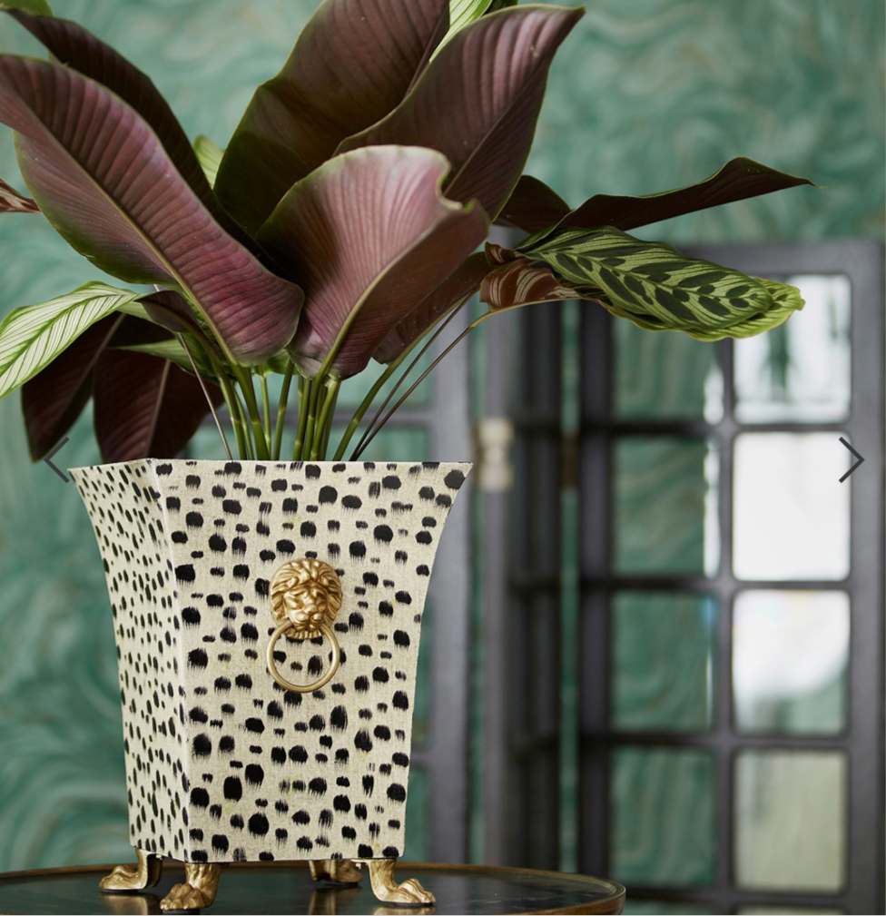 Vaso portavasi cachepot animalier con manici oro