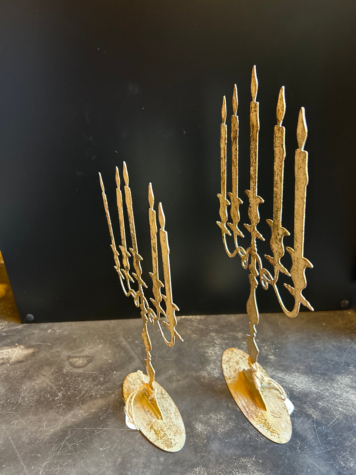 Coppia candelieri Oro metallo