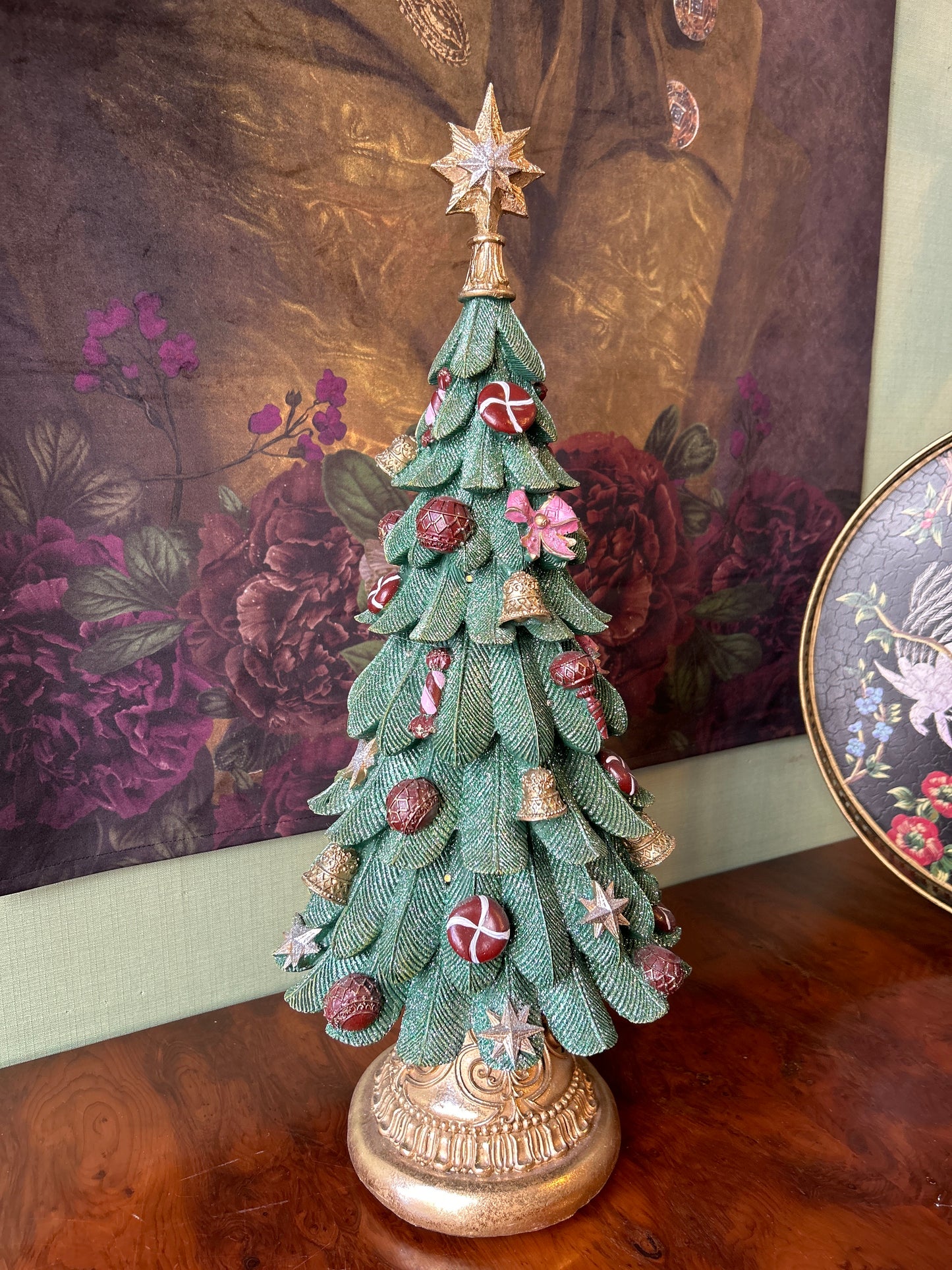 Albero di Natale con base in resina con luci e musica