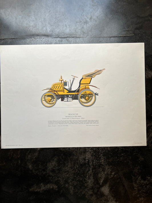 Stampa “Le automobili italiane “ Bianchi modello 8 HP ( 1903)