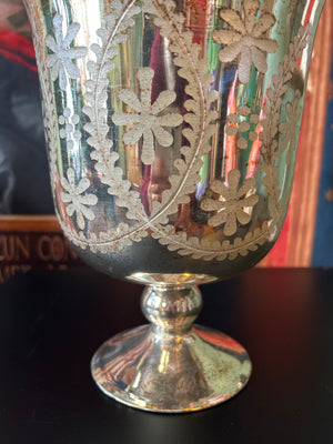 Vaso Vetro Oro con fiori