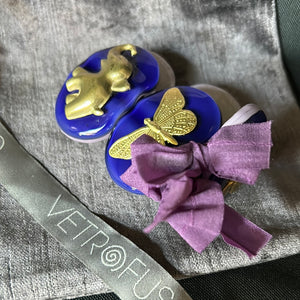 Daniela Poletti oval bracelet in fused Murano glass cm 5 h available on Purple