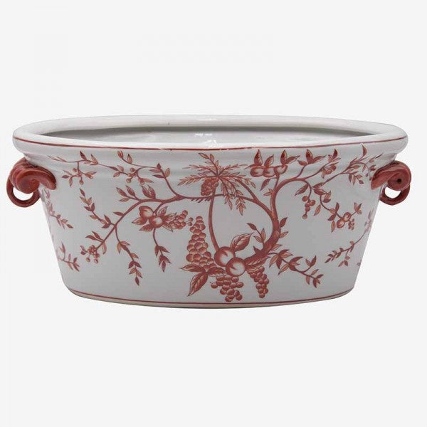 CACHEPOT portavaso GRANDE DECORO CHINOISERIE ARANCIO