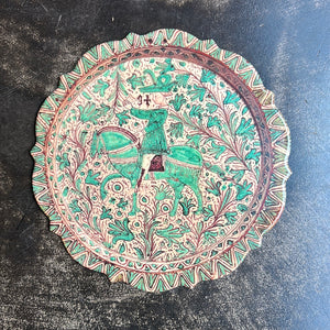 Assiette à fruits assiette de présentation Vito Nesta Illusions chevalier rose vert