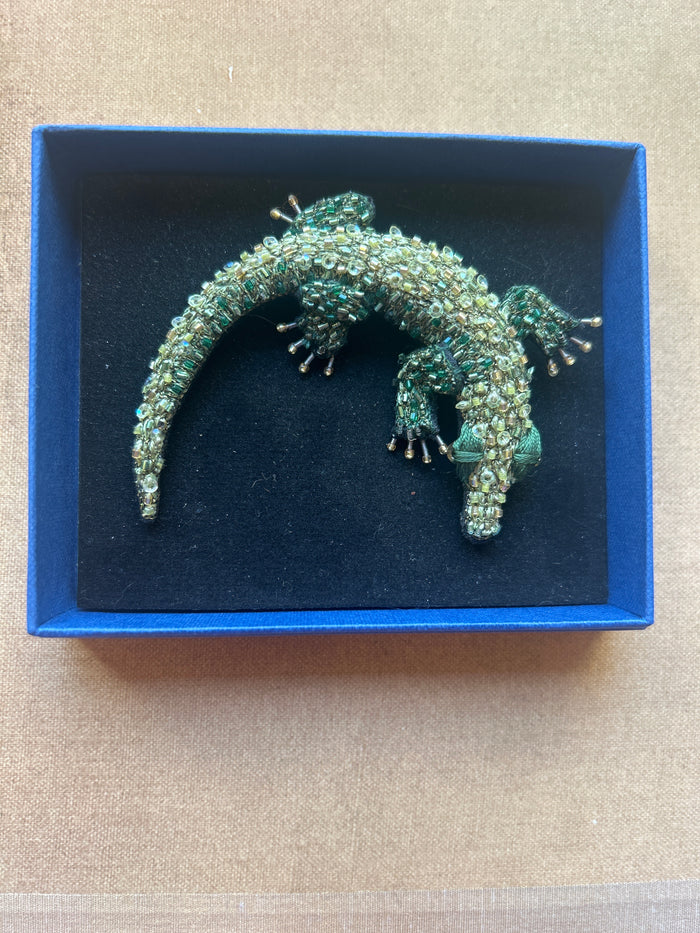 Spilla Caiman coccodrillo realizizzata a mano Trovelore