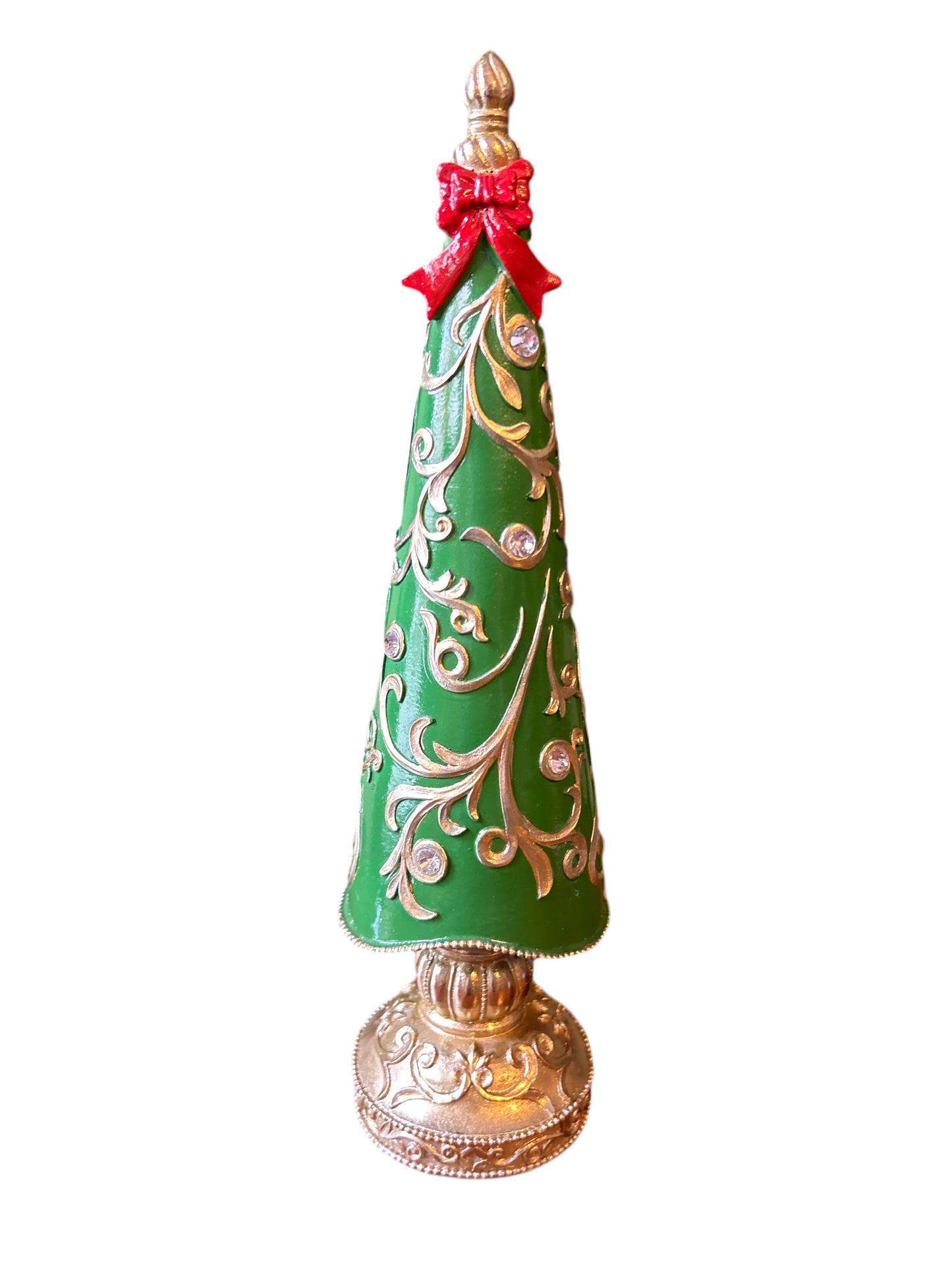 Albero di Natale in resina verde con diamanti