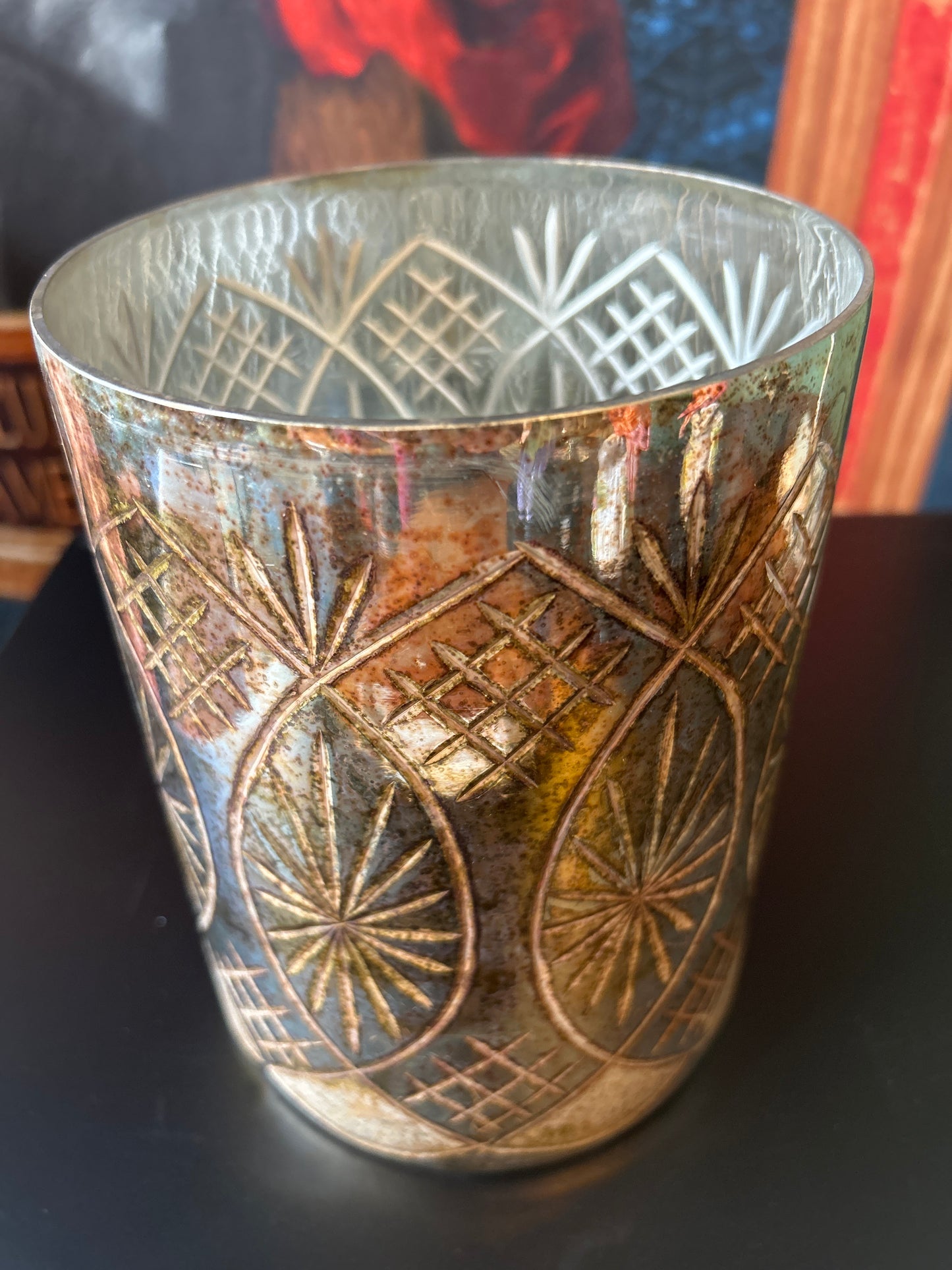 Vaso Oro disegni cilindrico