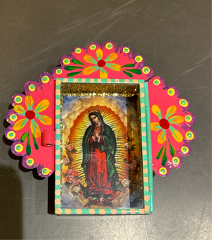 Teca devozionale Vergine di Guadalupe con vetro