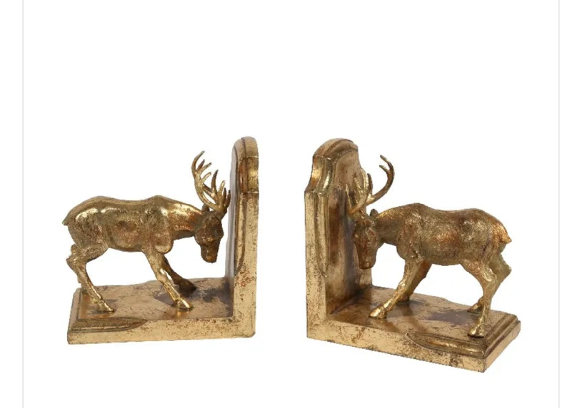 Paire de serre-livres cerfs oroh