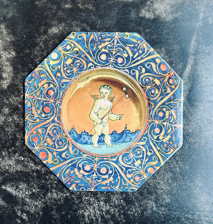 Vito Nesta Illusions bleu jaune grande assiette