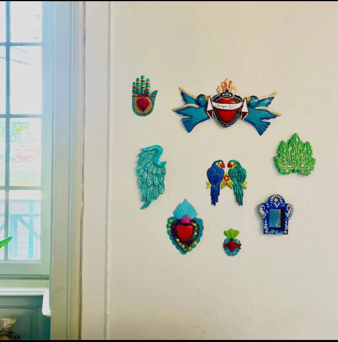 Coeur ex-voto mexicain avec phrase d'amour