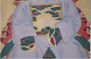 Coppia di ritratti di dignitari cinesi vestito viola cm 100 x 50