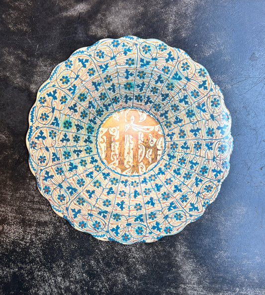 Vito Nesta Illusions large decorative plate charger blue brown