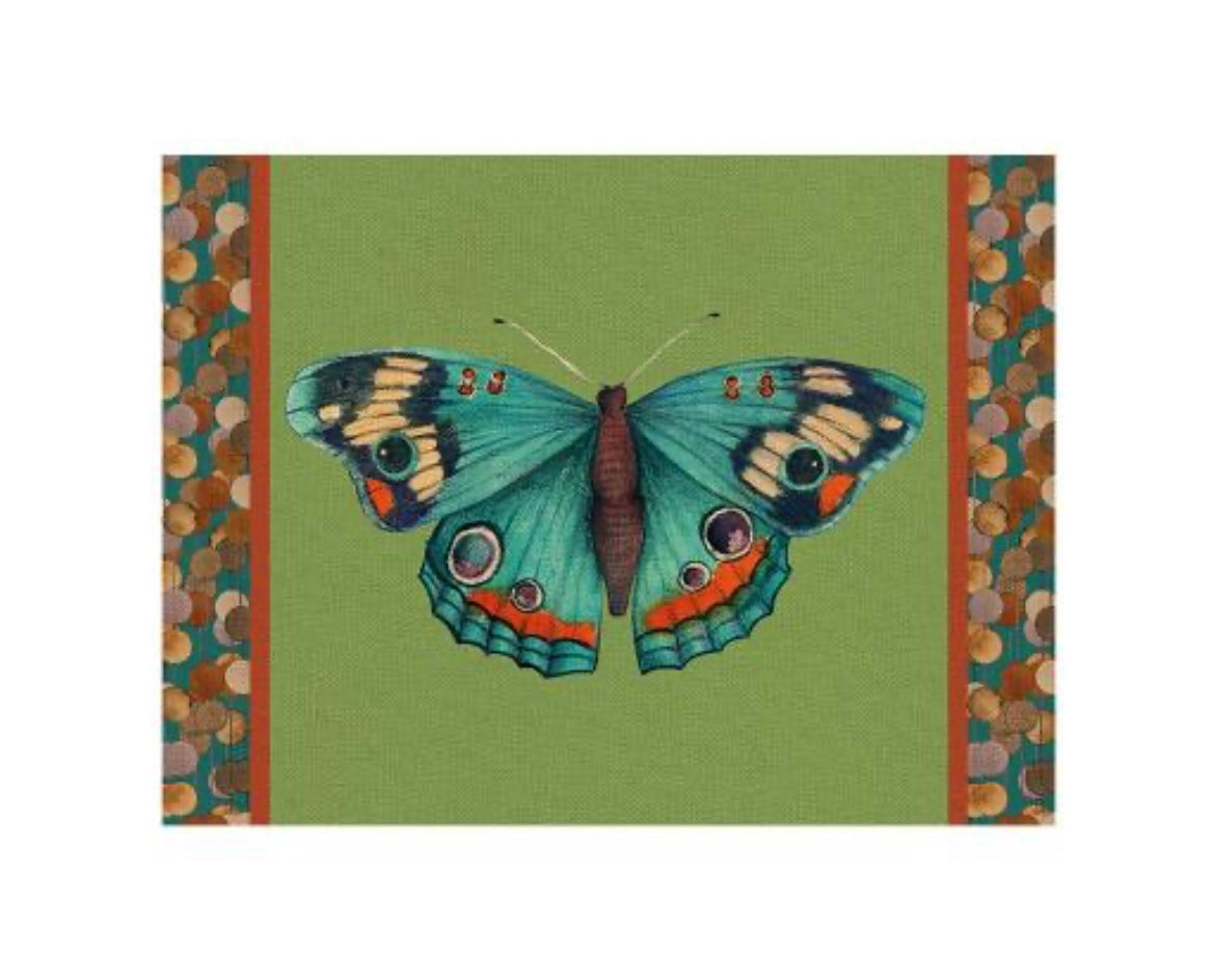 Tovaglietta rigida verde cm 39 x 29 Farfalla Junonia