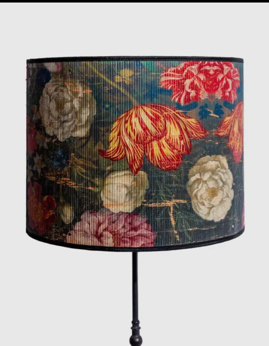 Paralume in bambù boho floreale 55 cm