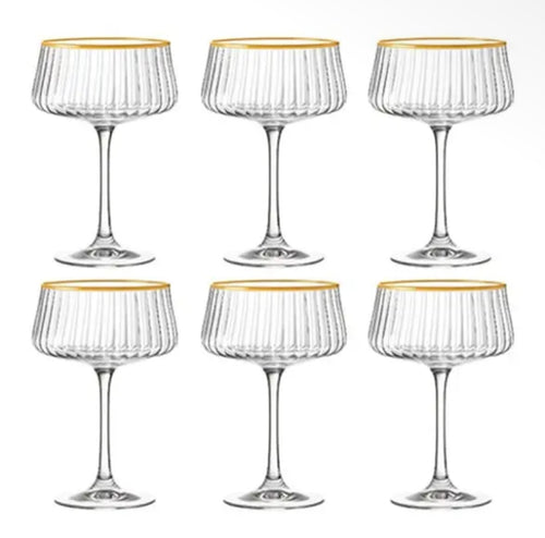Set sei coppe da champagne bordo oro