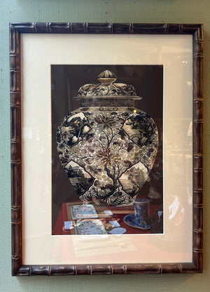 Stampa cornice wenghe’ vaso cinese Passepartout avorio 2