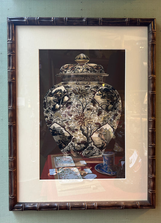 Stampa cornice wenghe’ vaso cinese Passepartout avorio 2