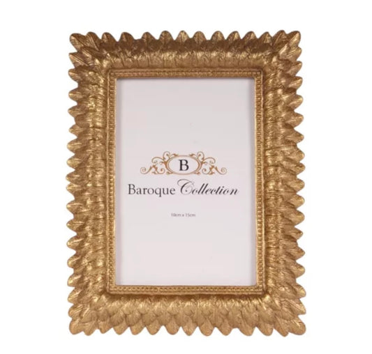 Cornice portafoto in resina 20 cm oro