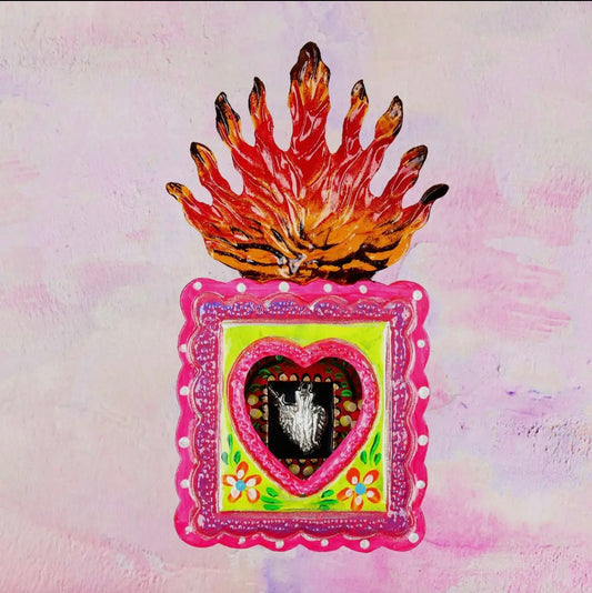 Teca devozionale artigianale messicana  Vergine di Guadalupe