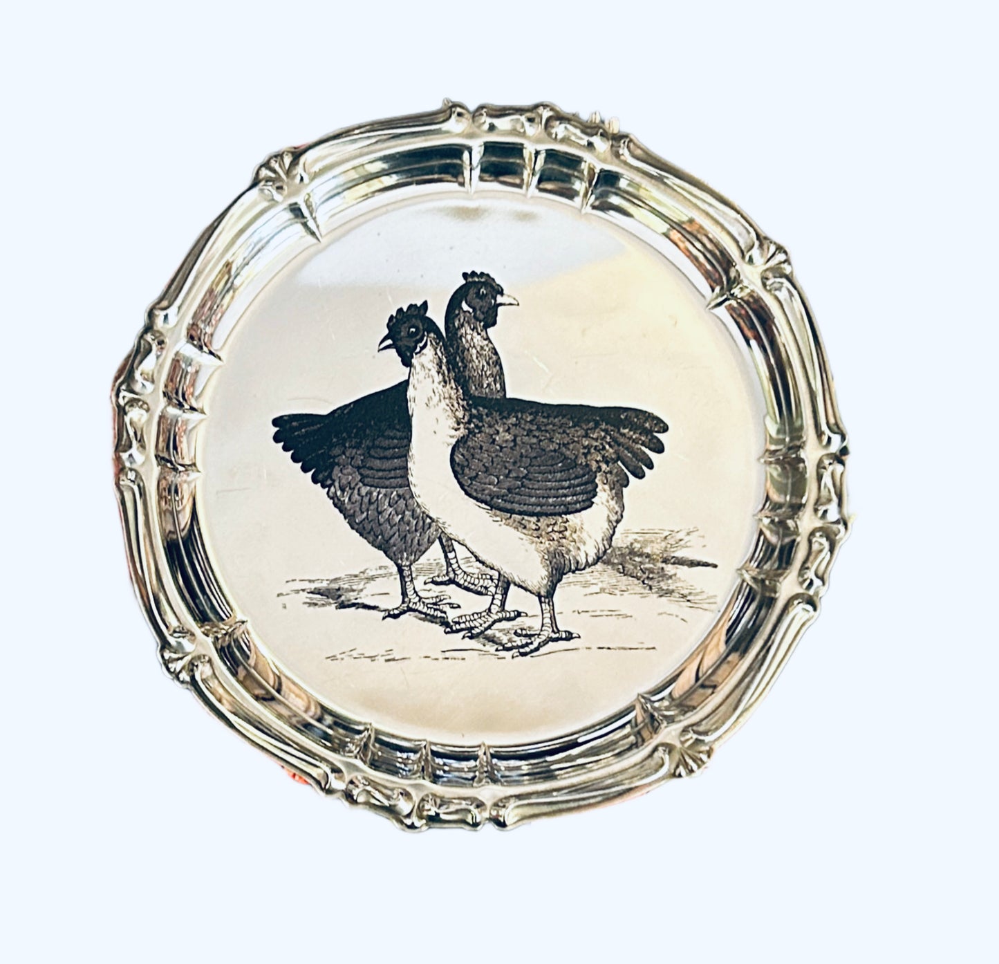 Vassoio rotondo galline