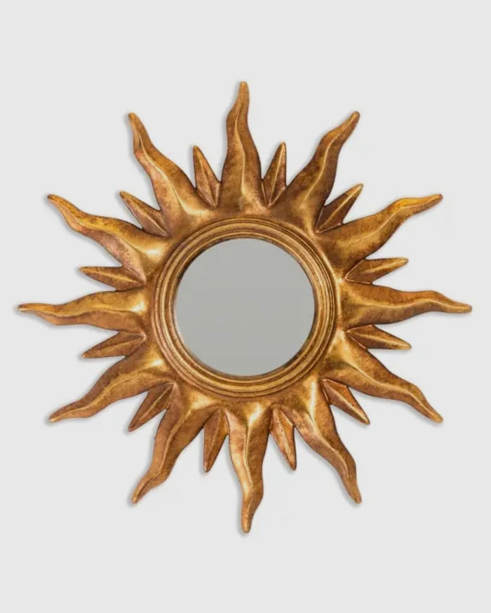 Specchio convesso con cornice Sunburst Oro