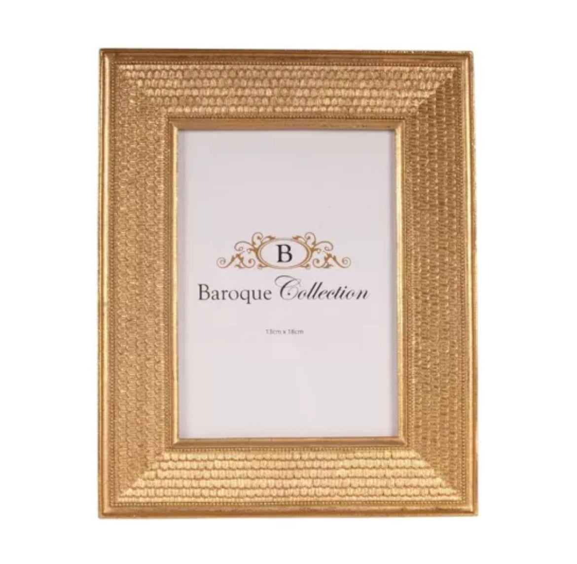 Cornice portafoto in resina 26 cm oro rettangolare