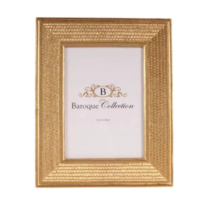 Cornice portafoto in resina 26 cm oro rettangolare