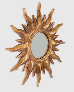 Specchio convesso con cornice Sunburst Oro
