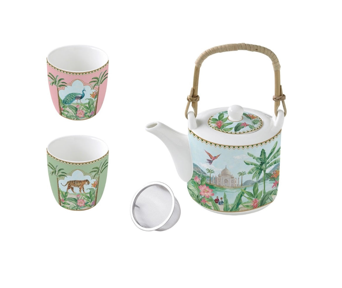 Teiera con due bicchierini in scatola regalo Paradise Sauvage Easy Life