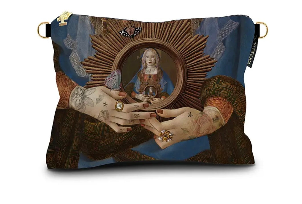 Trousse grande con ganci oro Madonna suprema Voglio Bene art