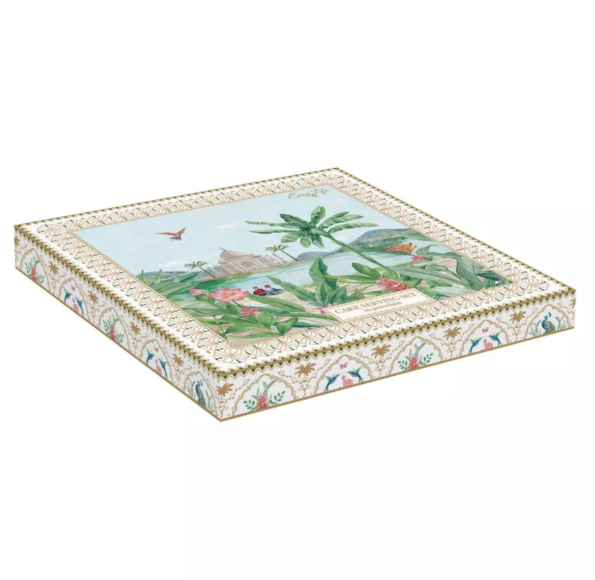 Piatto torta Paradise Sauvage con pala con confezione regalo Easy Life