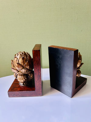 Paire de serre-livres artichauts