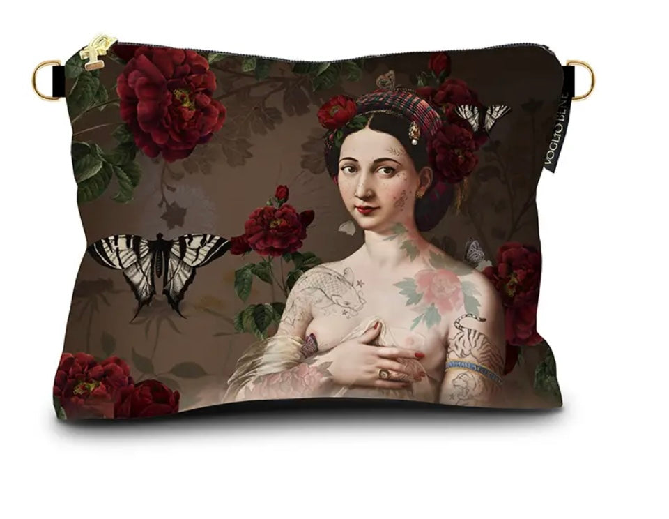Trousse grande con ganci dorati per catena o bandoliera Fornarina Voglio Bene art