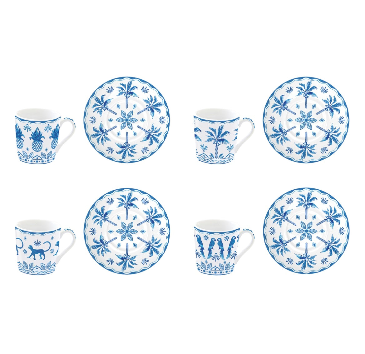 Set 4 tazzine caffe’ exotic blu