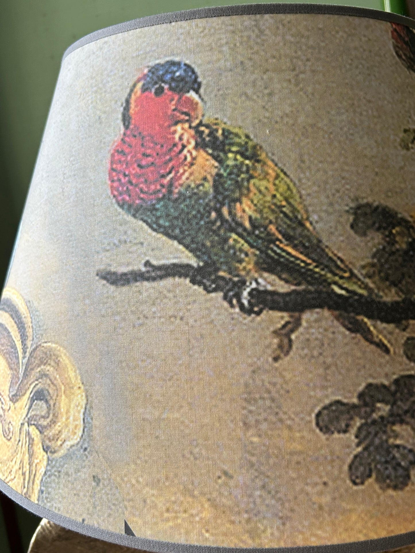 Lampada gingko con paralume uccelli