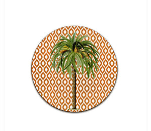 Sottopiatto Ibiza palma cm 34 fondo arancio