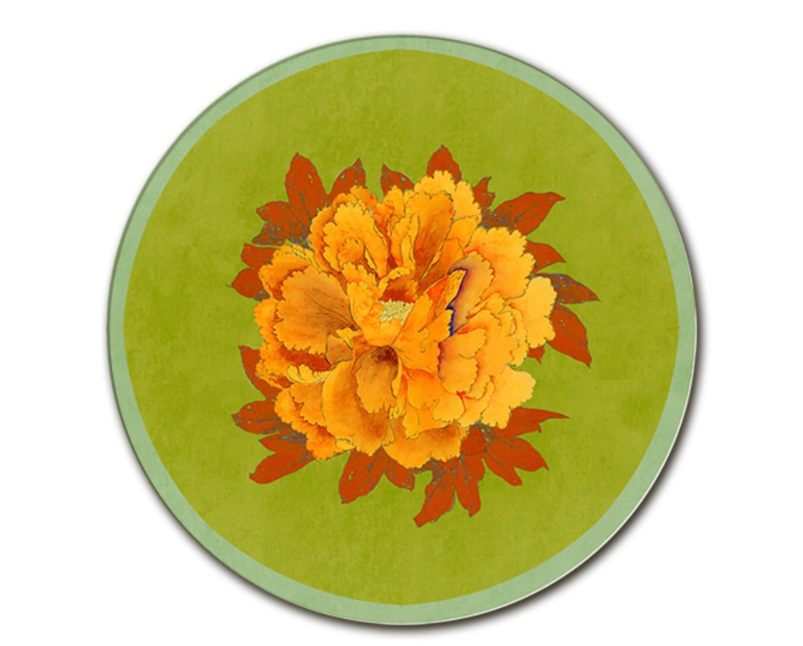 Sottopiatto Peonie verde acido