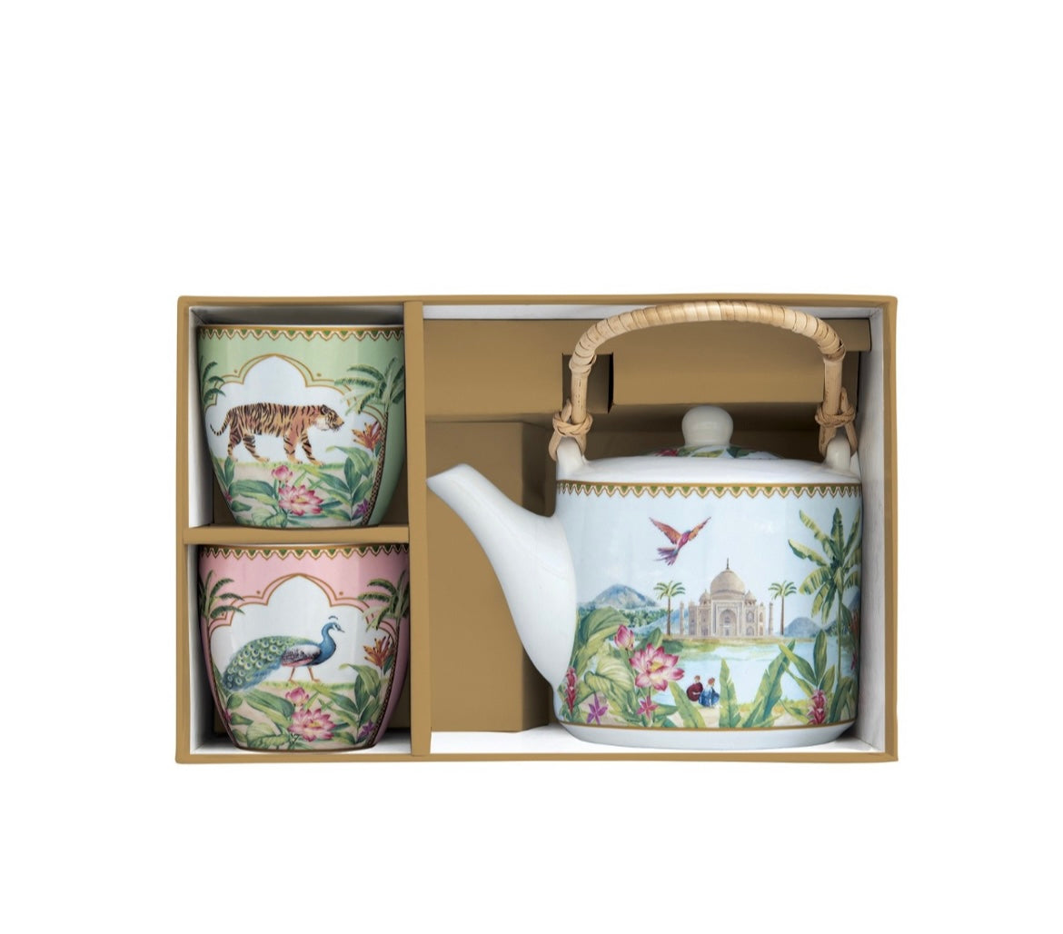 Teiera con due bicchierini in scatola regalo Paradise Sauvage Easy Life