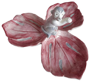 Antipastiera centrotavola tre foglie radicchio con scimmietta