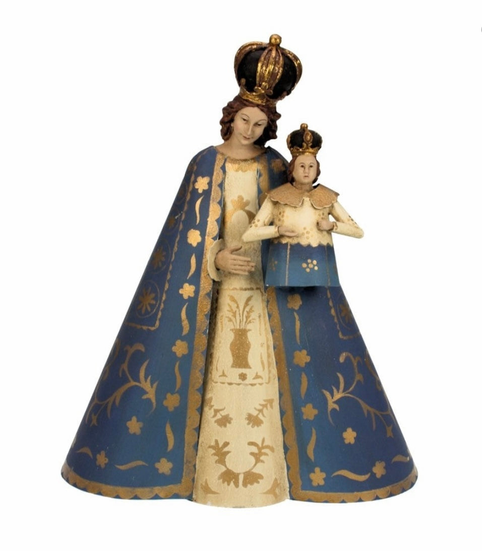 Madonna con bambino blu e crema