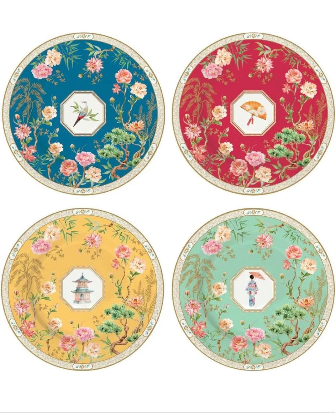 Set 4 piattini dolce Jardin d’Orient con scatola regalo
