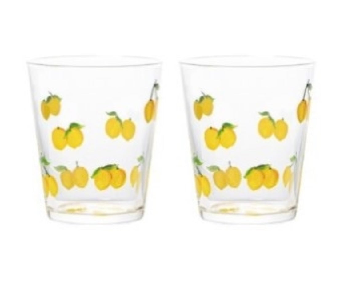 Set di due bicchieri Fruttafresca limoni con confezione