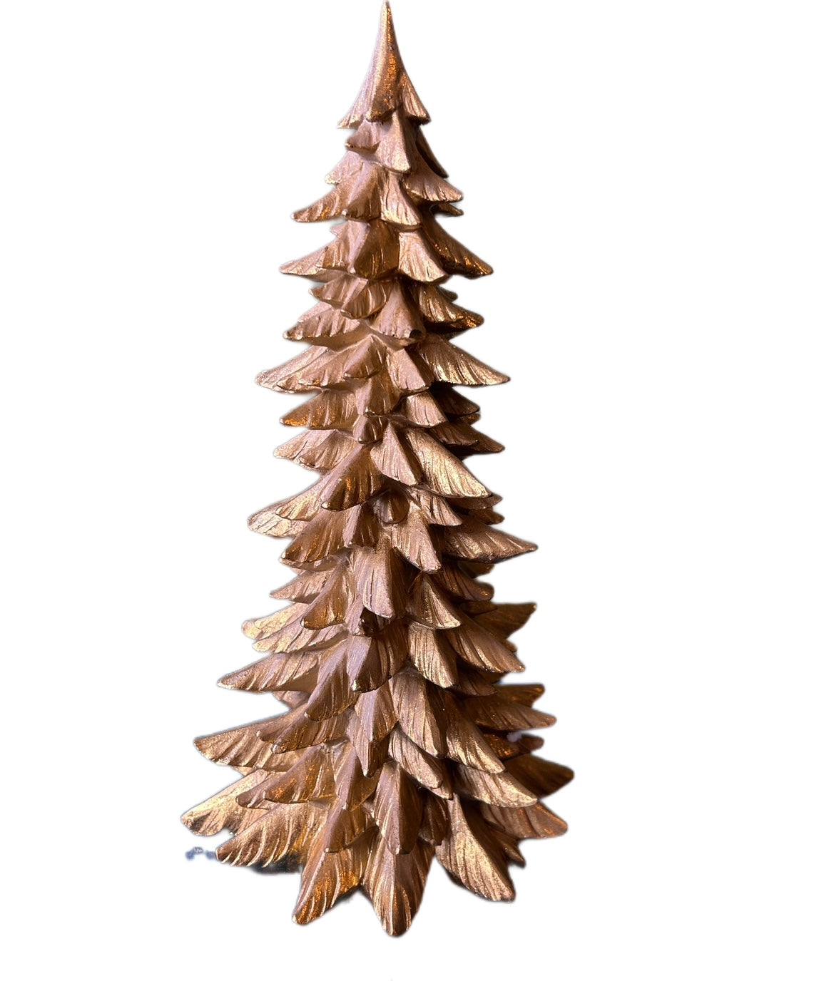 Medium gold fir Christmas tree in resin