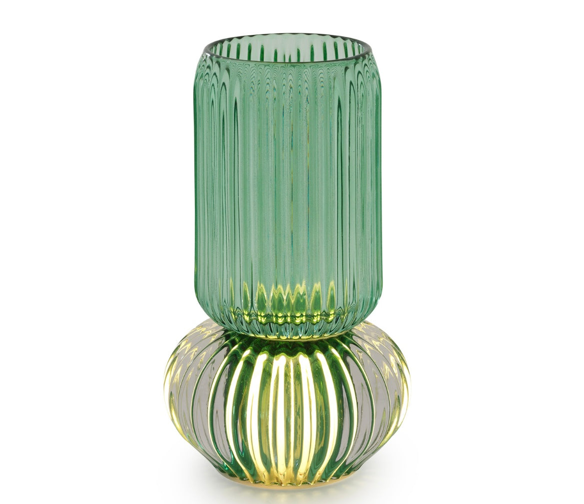 Vaso verde con luce e led