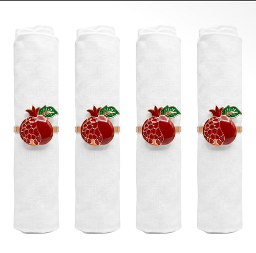 Set 4 portatovaglioli rosso melograno