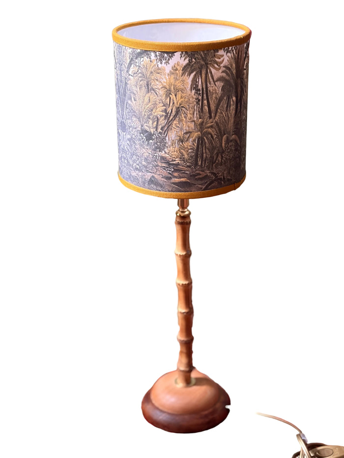 Lampada base in bambù con paralume jungle cm15